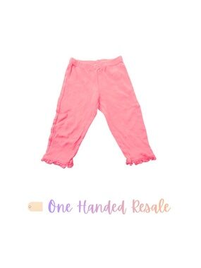 🌸 Carter's Light Coral Pink Baby Pants w/ Ruffle Hem Stretch Soft 12M